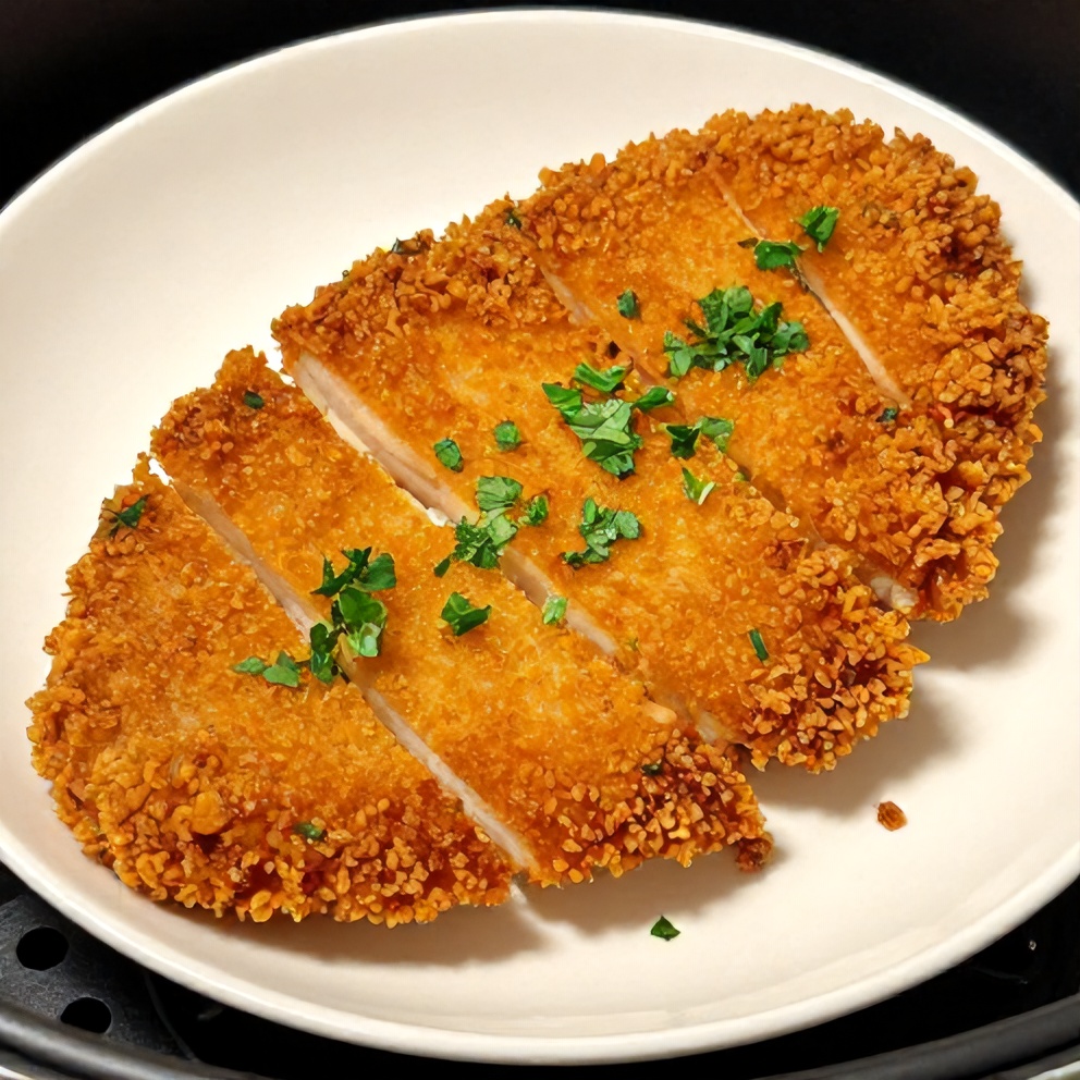 Plated Air Fryer Chicken Cutlets