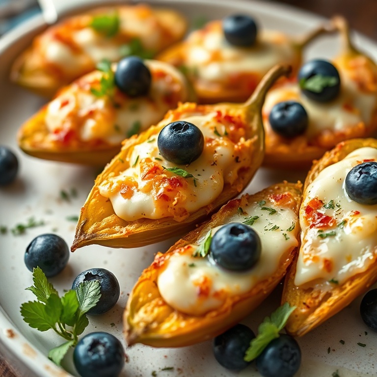 Baked Blueberry Brie Jalapeño Poppers