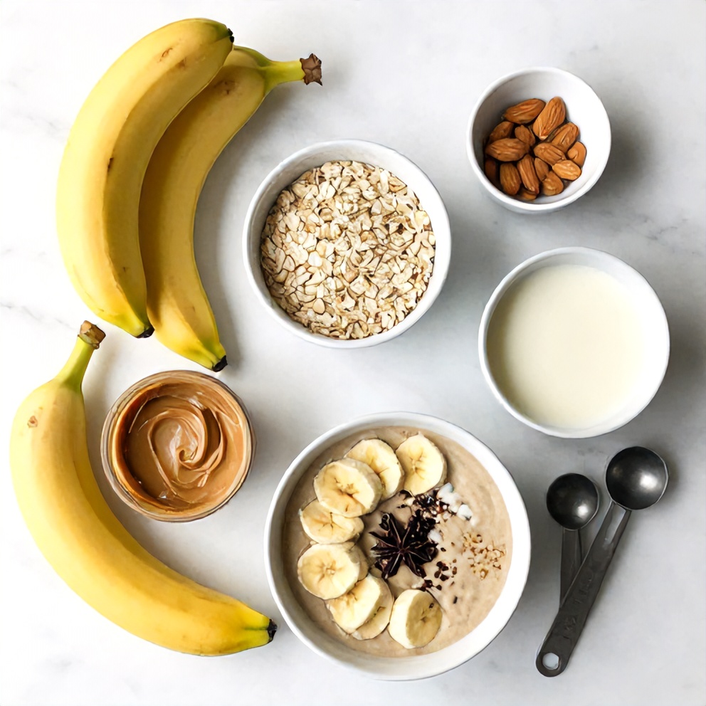 Banana Peanut Butter Oat Smoothie Bowl Ingredients