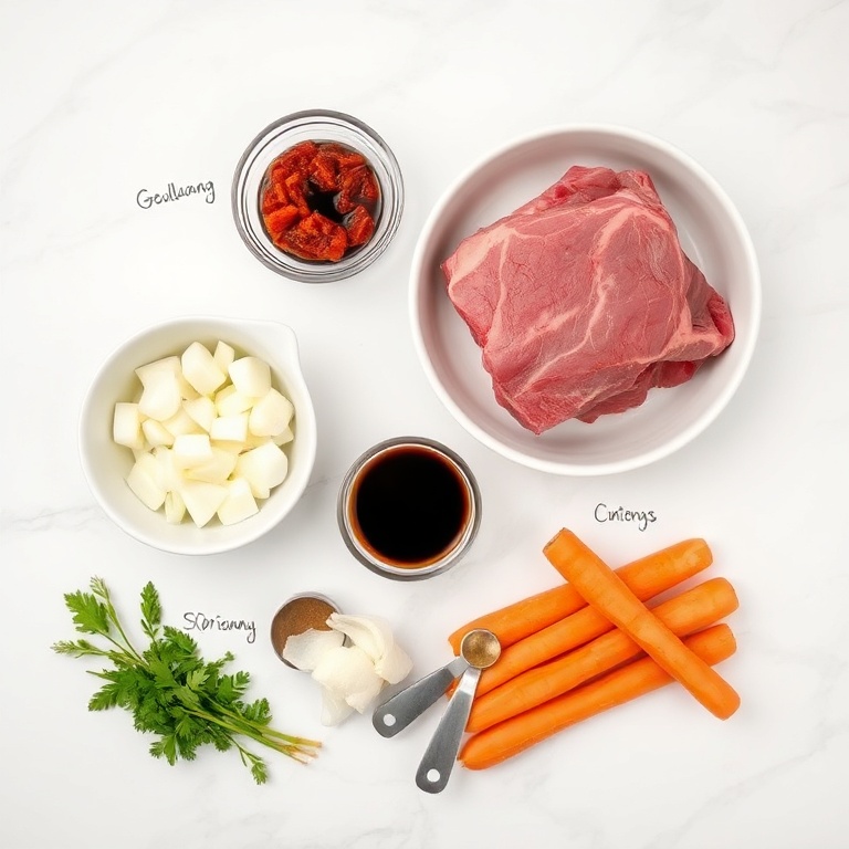 Ingredients for Best Crispy Korean Pot Roast
