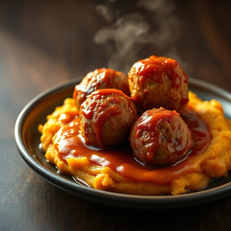 Bourbon Maple Pork Meatballs