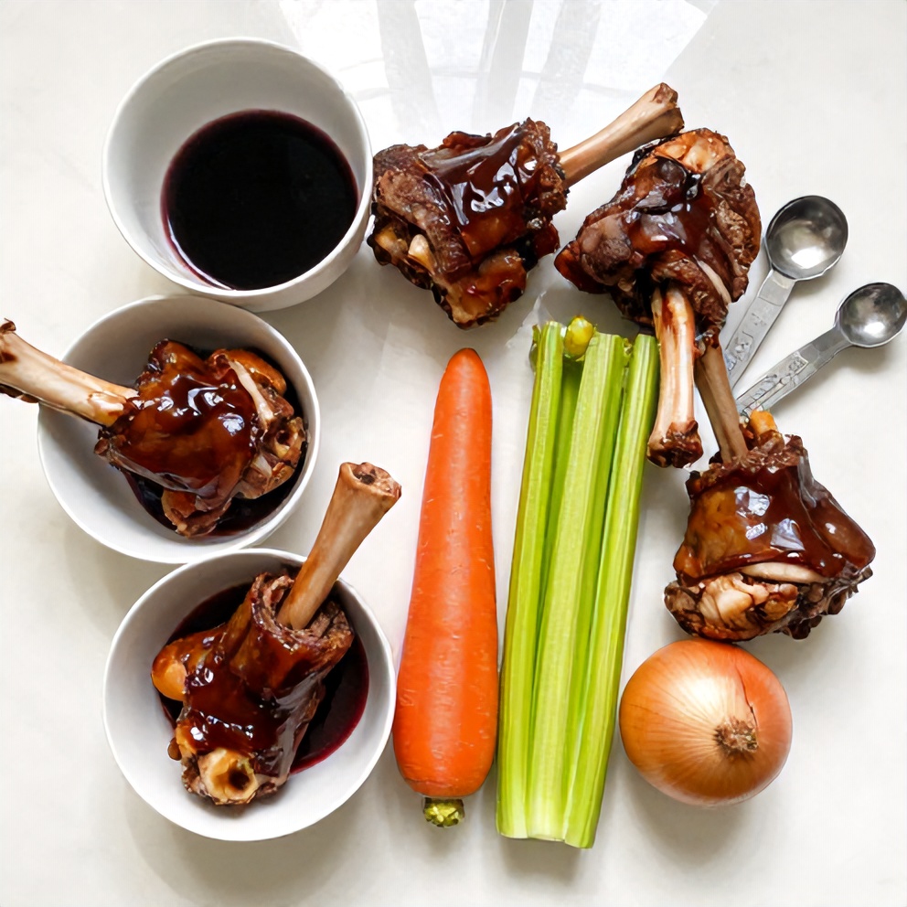Raw Ingredients for Braised Lamb Shanks