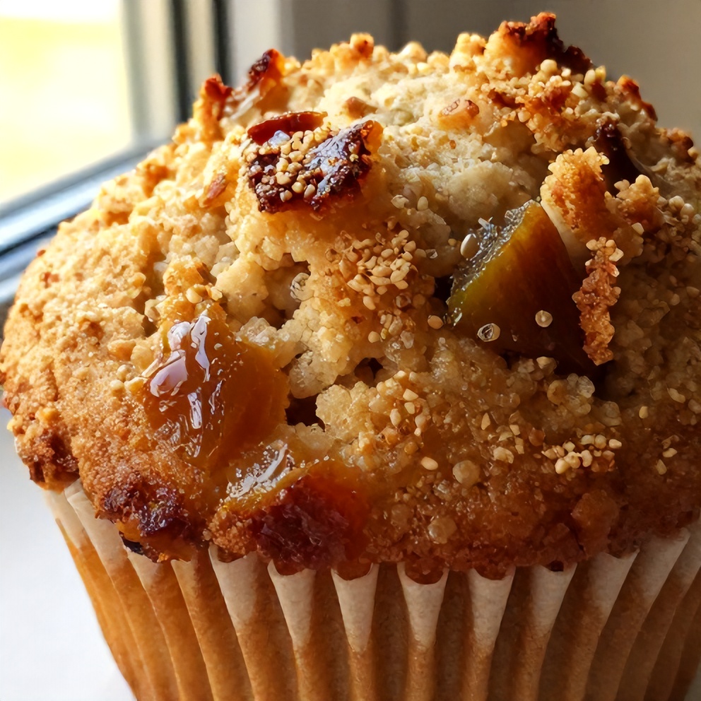 Caramelized Rhubarb Muffins