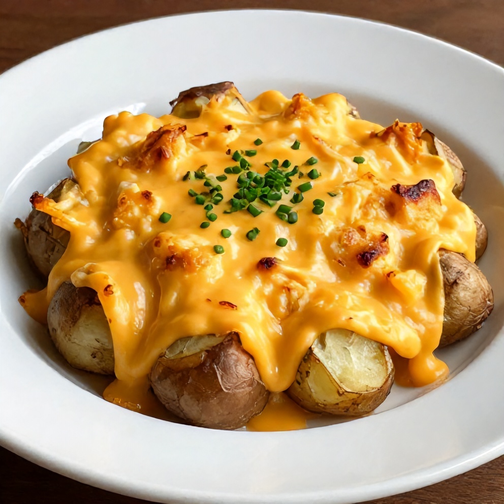 Plated serving of classic scalloped potatoes
