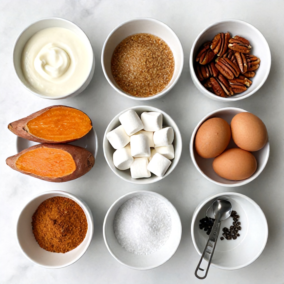 Raw Ingredients for Classic Sweet Potato Casserole