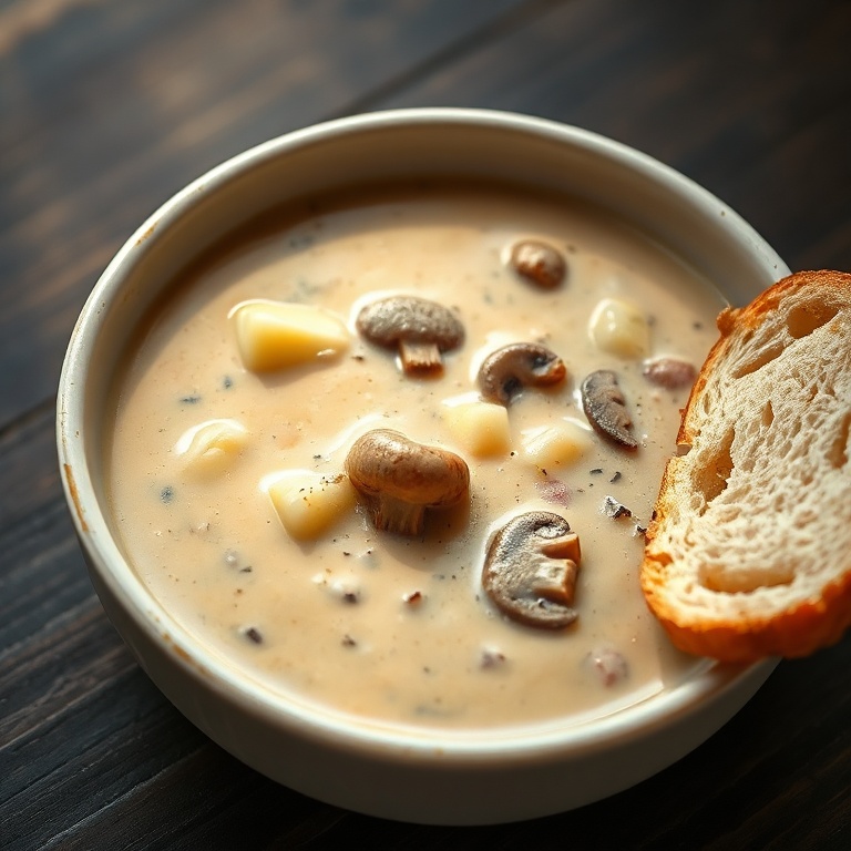 cozy russian potato and mushroom soup