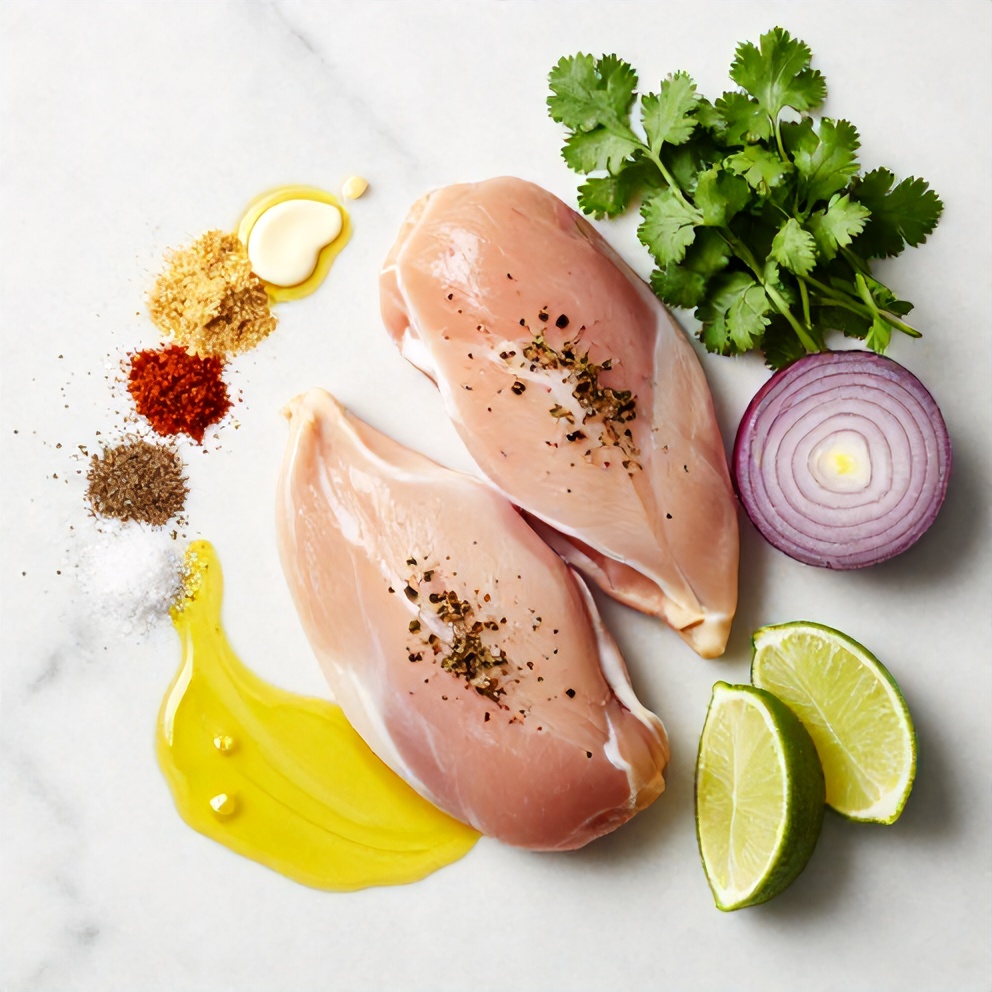 Raw ingredients for Creamy Ají Amarillo Chicken with Easy Pan Sauce