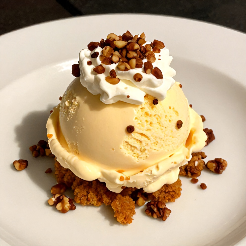 Plated serving of Carrot Cake Ice Cream
