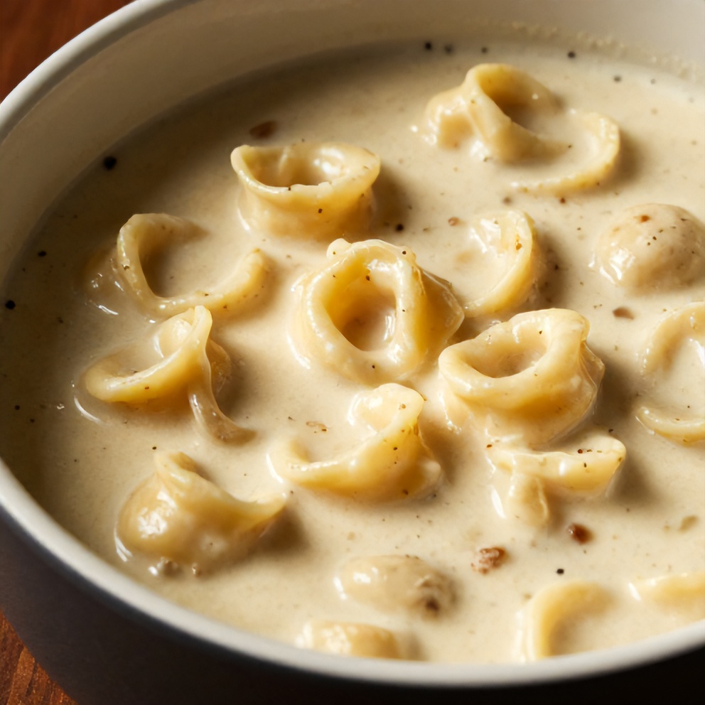 Creamy Crock Pot Chicken Parmesan Soup with Tortellini