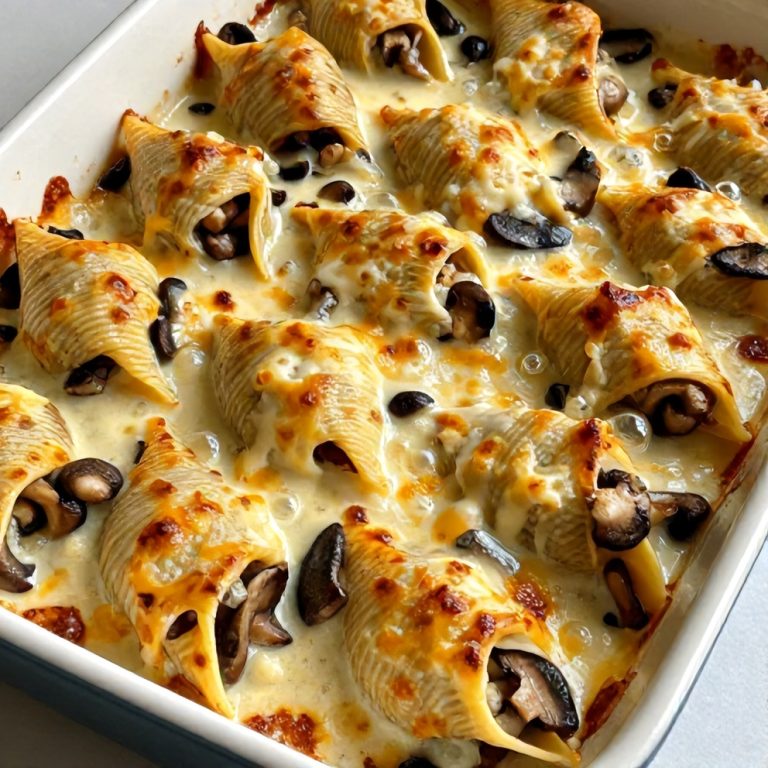 Creamy Garlic Mushroom Stuffed Shells