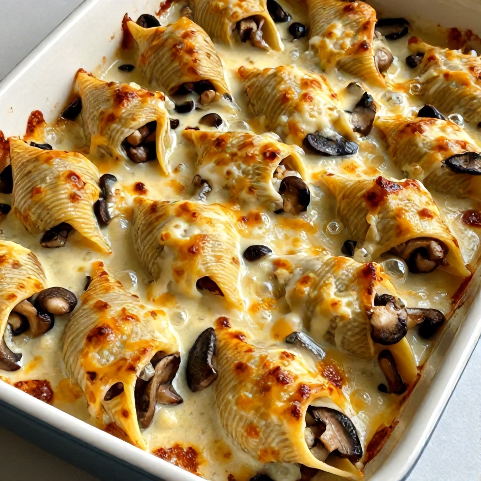 Creamy Garlic Mushroom Stuffed Shells