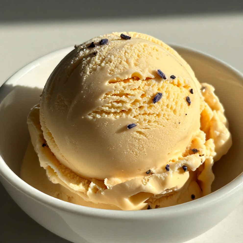 creamy honey lavender ice cream