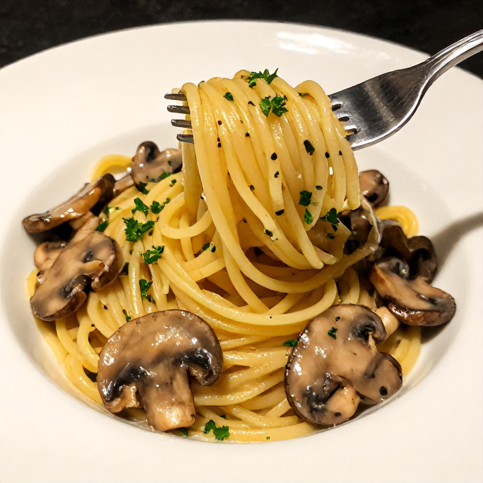 Plated Italian Mushroom Carbonara
