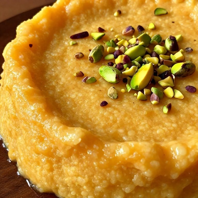 creamy orange blossom semolina pudding