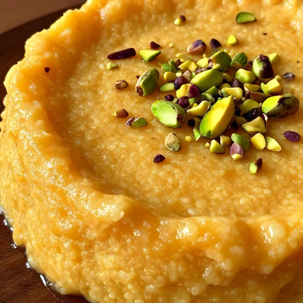 creamy orange blossom semolina pudding