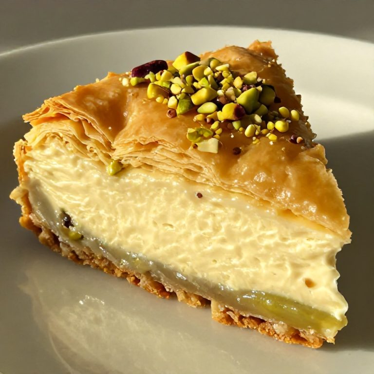 Creamy Pistachio Baklava Cheesecake