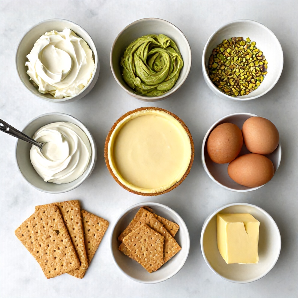 Raw Ingredients for Pistachio Cheesecake