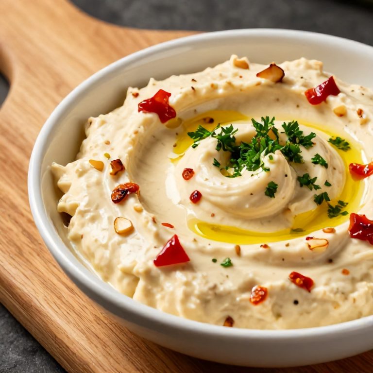 creamy roasted red pepper and garlic dip