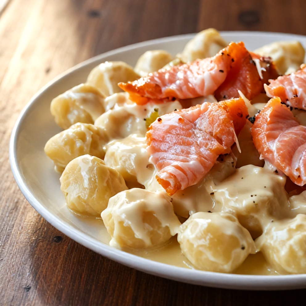 creamy smoked salmon gnocchi