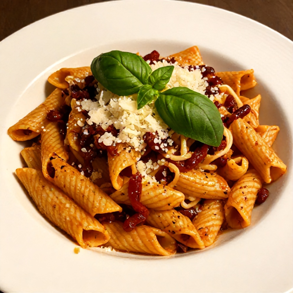 Vegan Sun Dried Tomato Pasta with Basil