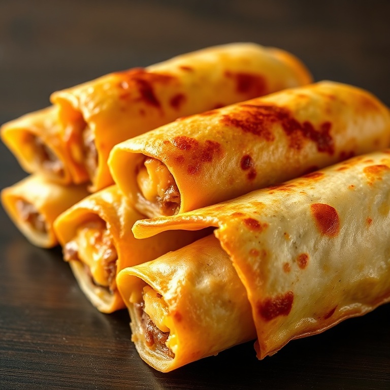 Crispy Beef Cheese Chimichangas