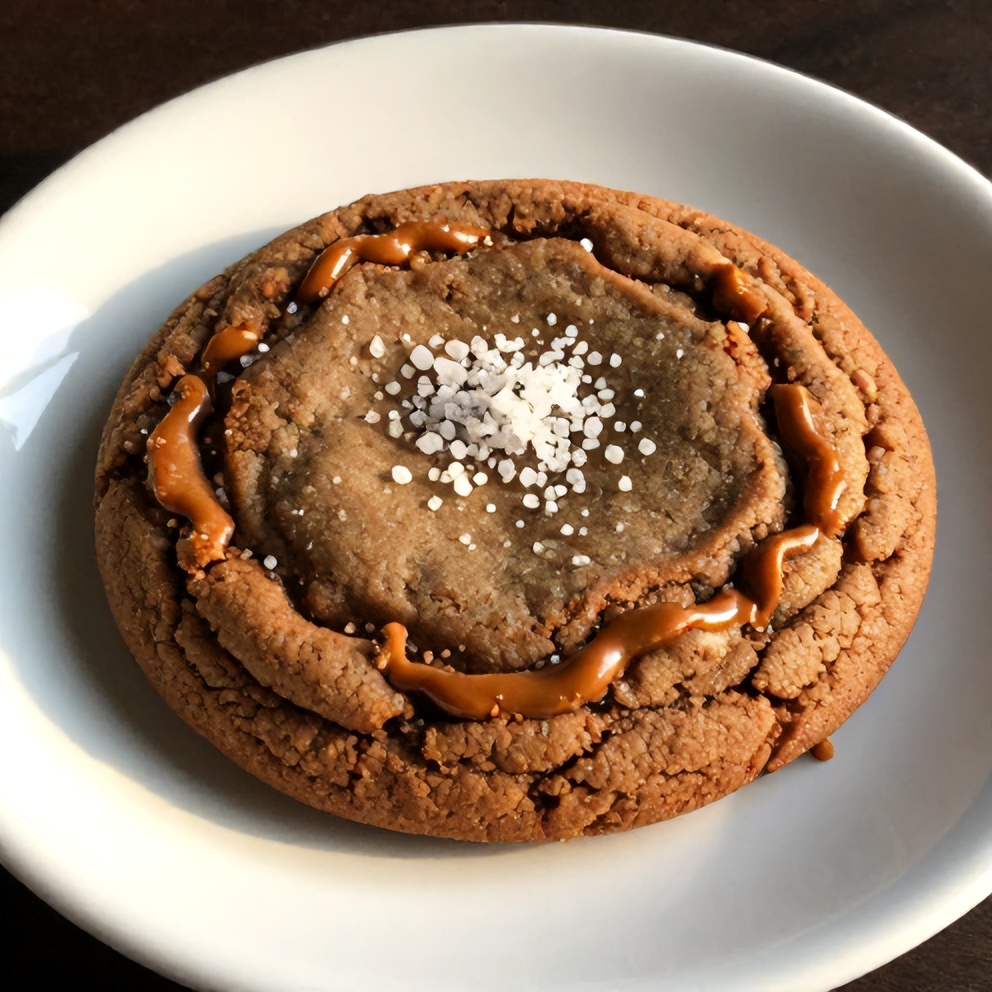 Brown Butter Coffee Toffee Cookies with Sea Salt Topping