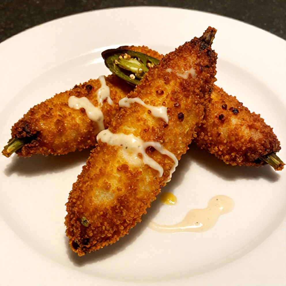 Plated deer tenderloin jalapeño poppers on a white plate