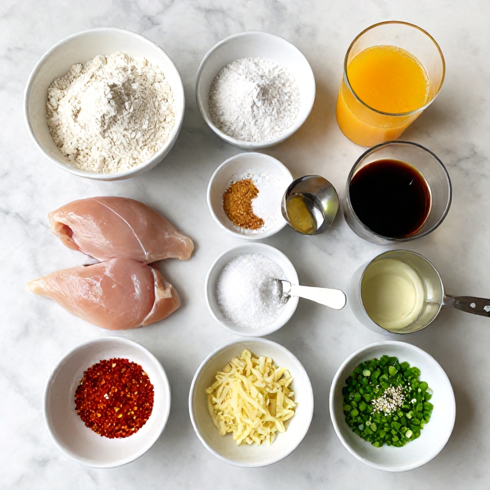 Ingredients for Crispy Gluten-Free Orange Chicken