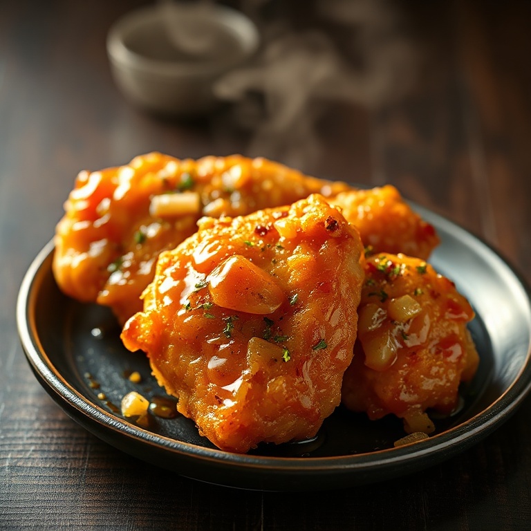 crispy honey garlic chicken