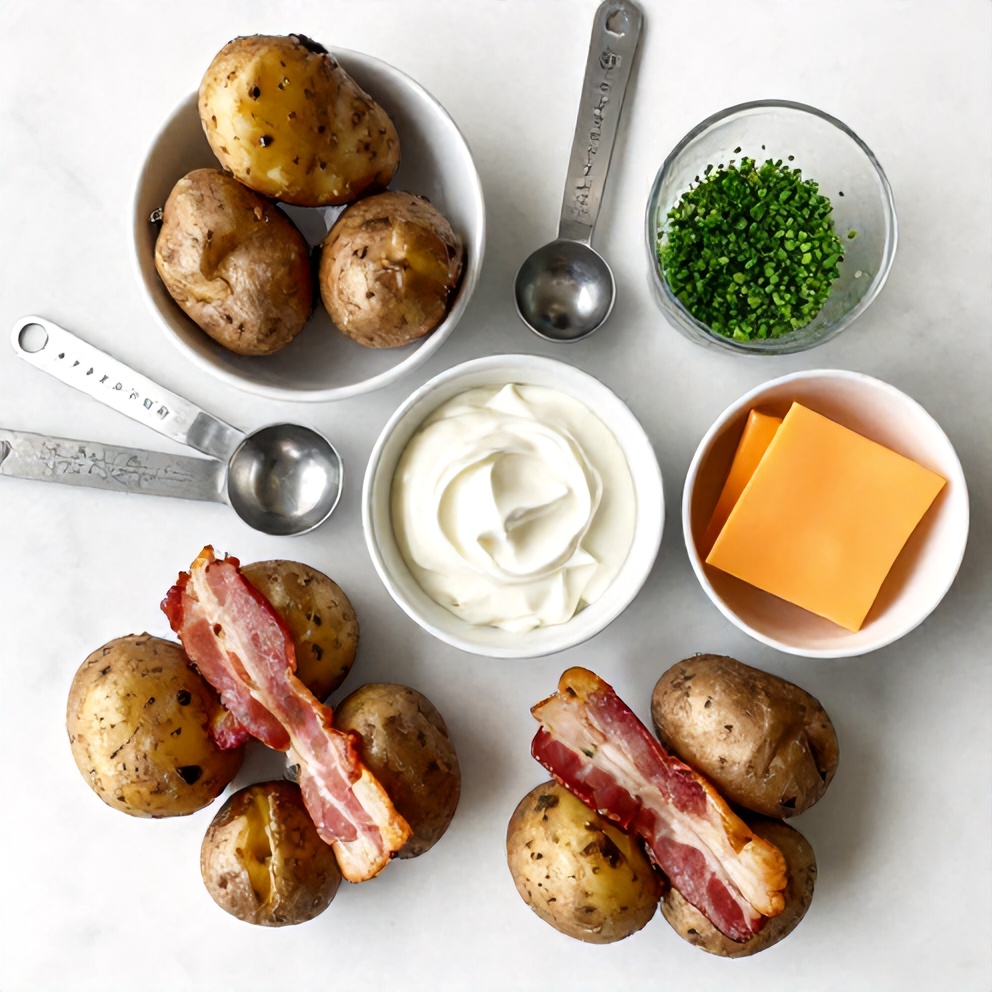Raw ingredients for Crispy Loaded Baked Potatoes