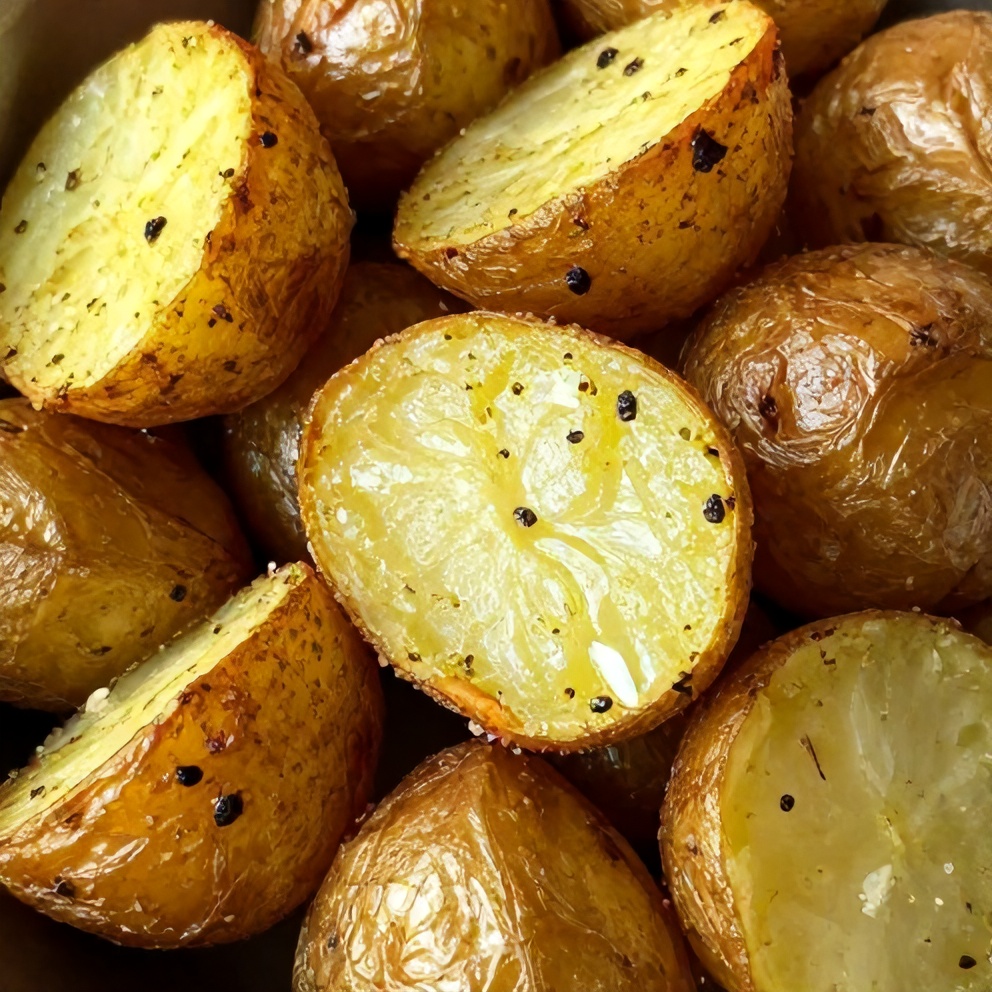 crispy parmesan pesto roasted potatoes