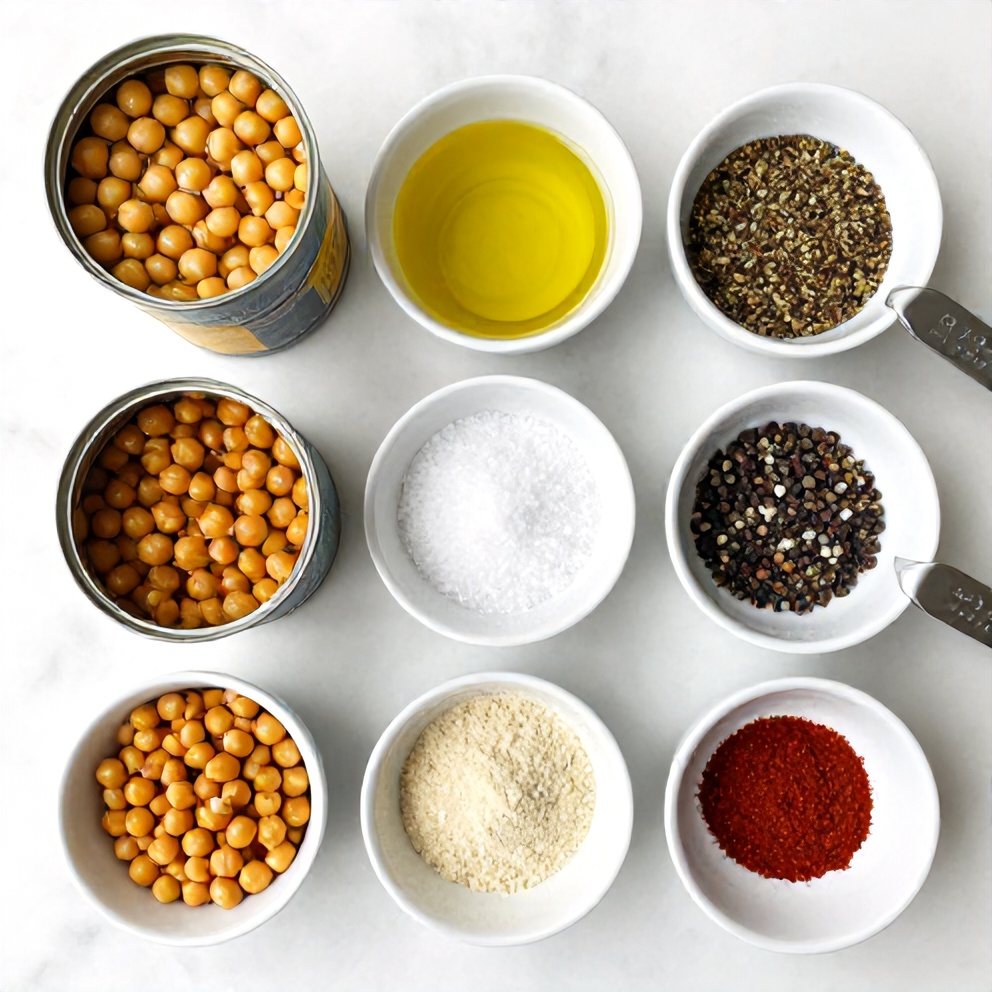 Raw ingredients for Za'atar Roasted Chickpeas