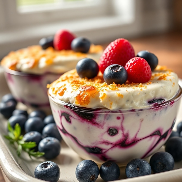 Easy Baked Blueberry Cottage Cheese Bowls