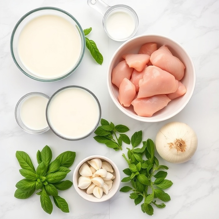 Ingredients for Easy Basil Chicken Coconut Curry