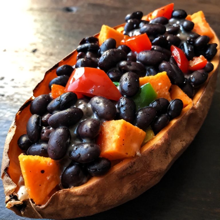 Easy Black Bean Stuffed Sweet Potatoes