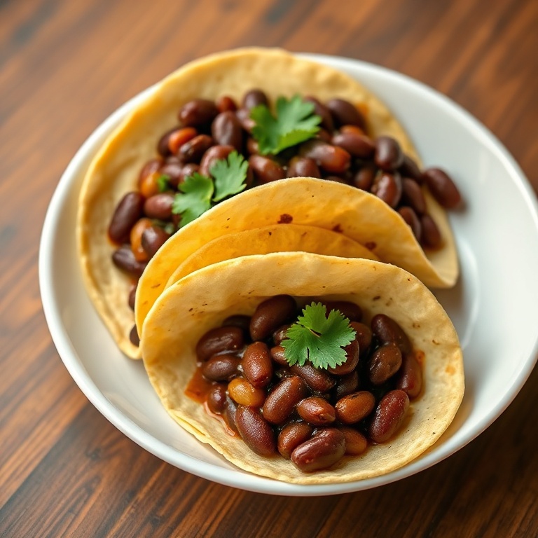 Easy Black Bean Tacos with Creamy Cilantro Sauce