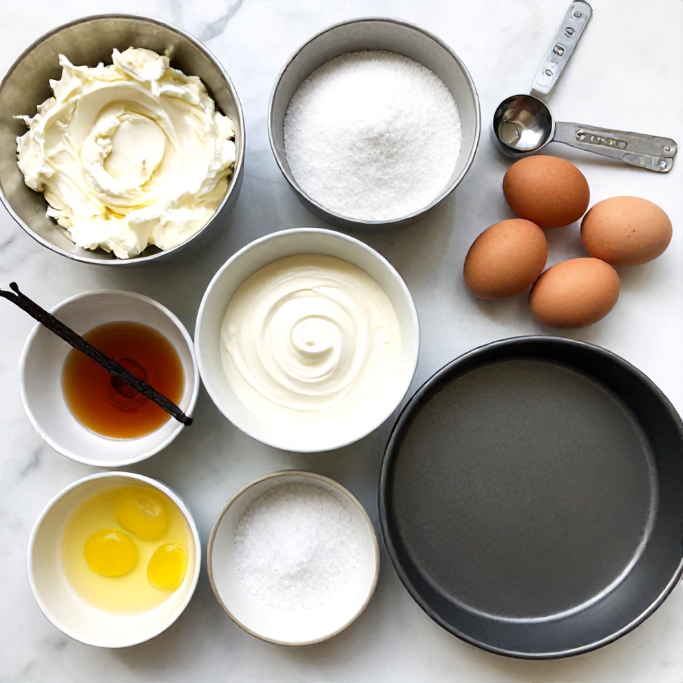 Ingredients for Easy Burnt Basque Cheesecake