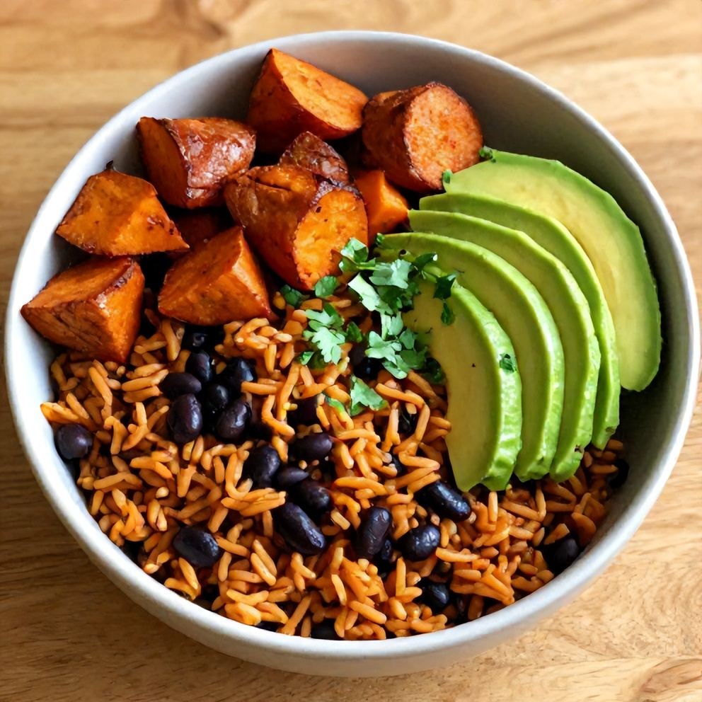 Easy Cajun Sweet Potato Rice Bowl with Black Beans