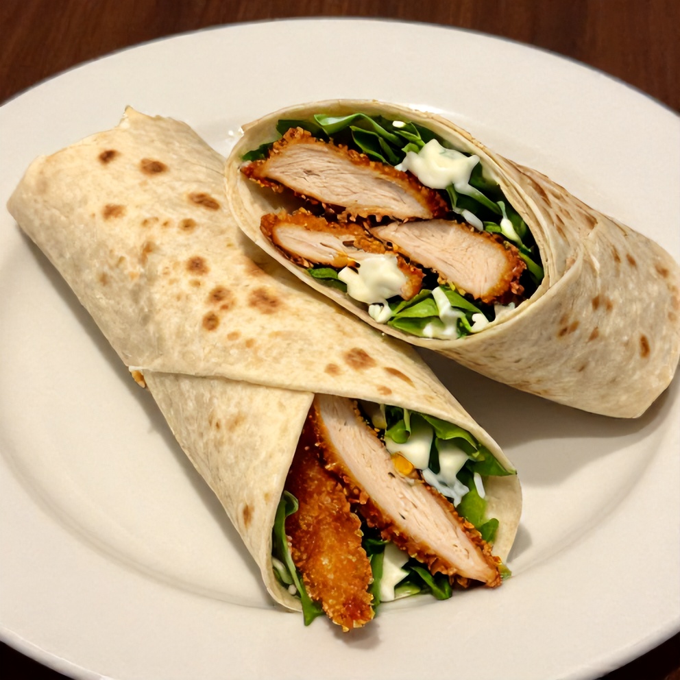 Plated Chicken Caesar Wrap