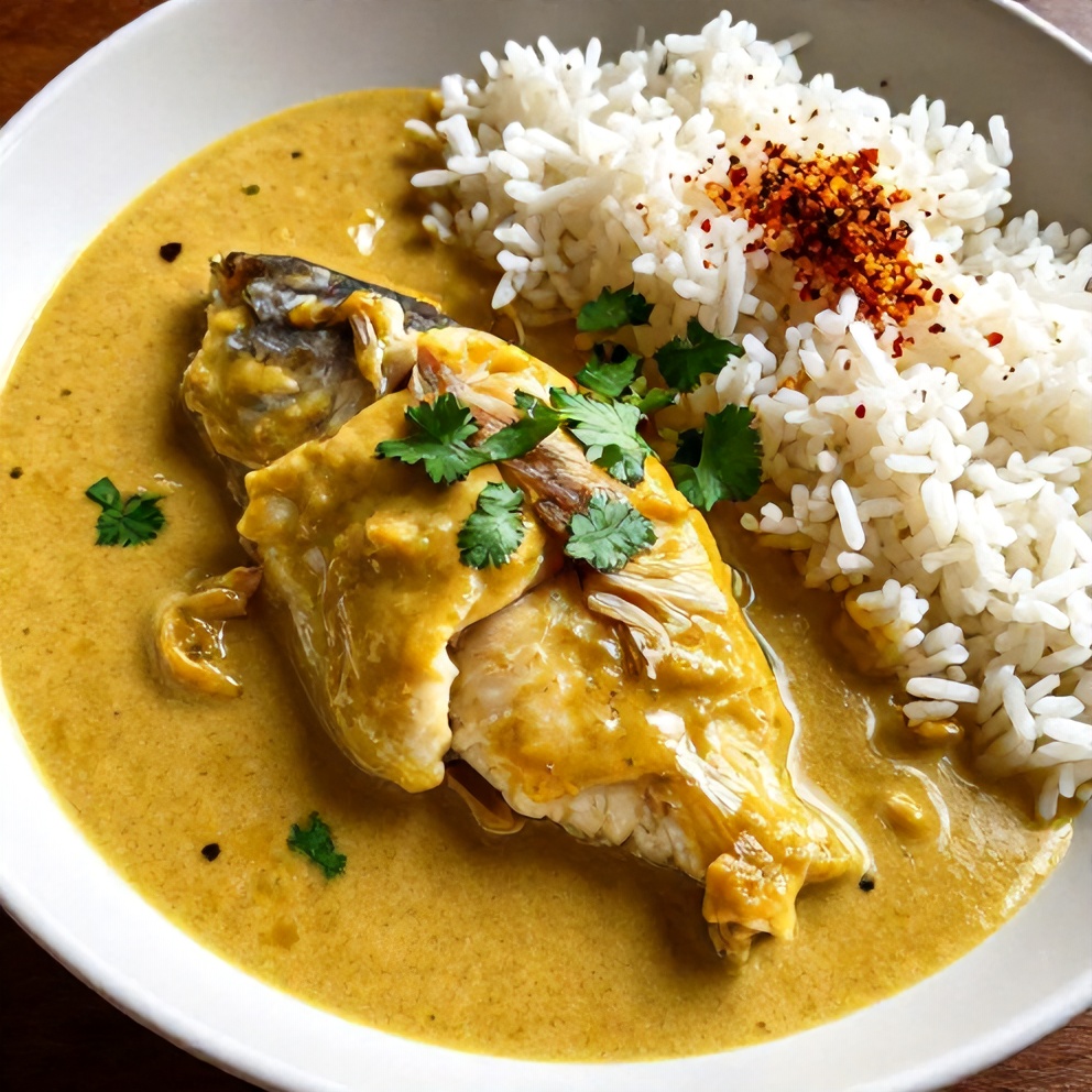 Coconut Lime Fish Curry with Jasmine Rice