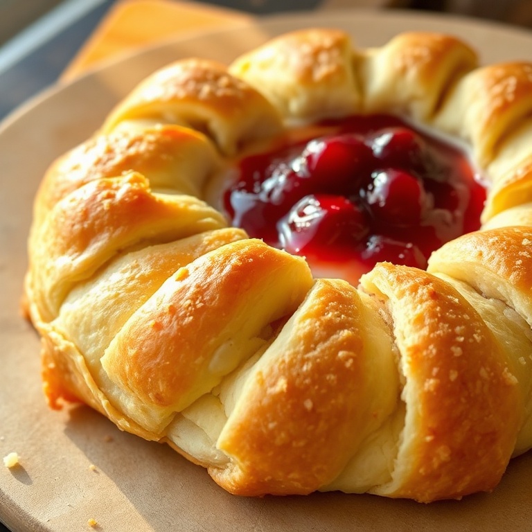 Easy Cranberry Brie Crescent Ring