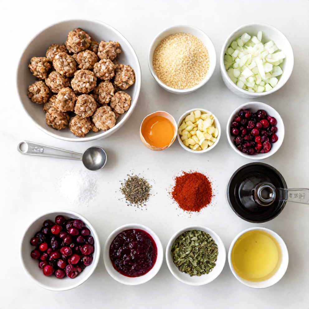 Raw Ingredients for Easy Cranberry Meatballs