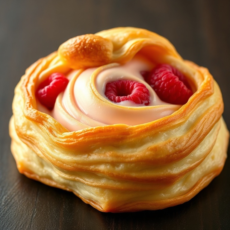 Easy Cream Cheese Raspberry Puff Pastry Cruffins
