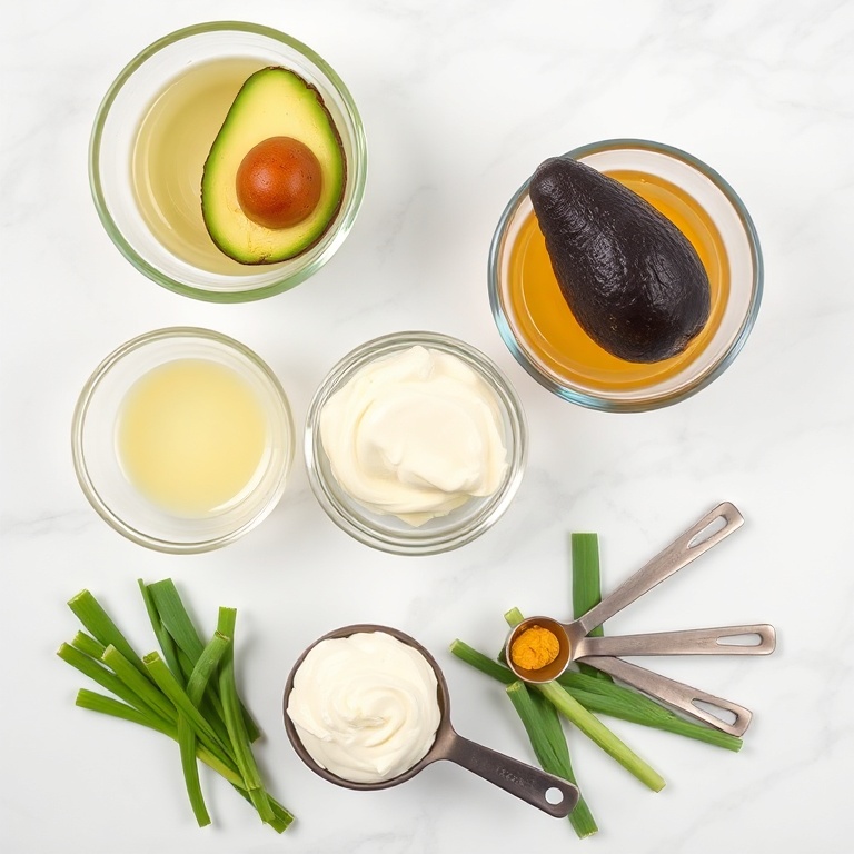 Ingredients for Creamy Avocado Egg Salad for Easy Lunch