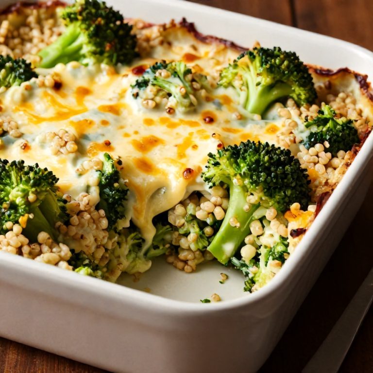Easy Creamy Broccoli Quinoa Bake