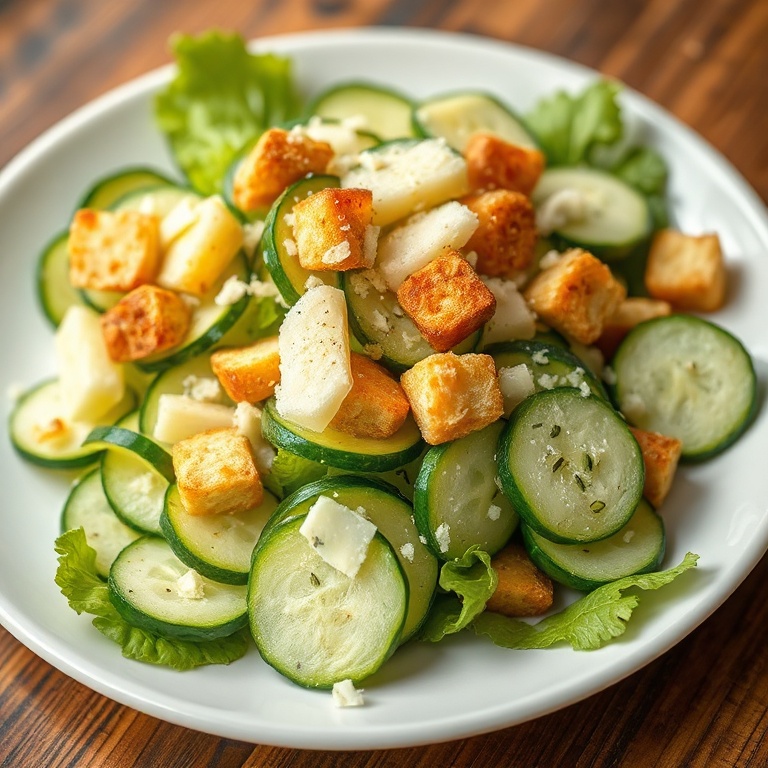 Easy Cucumber Caesar Salad