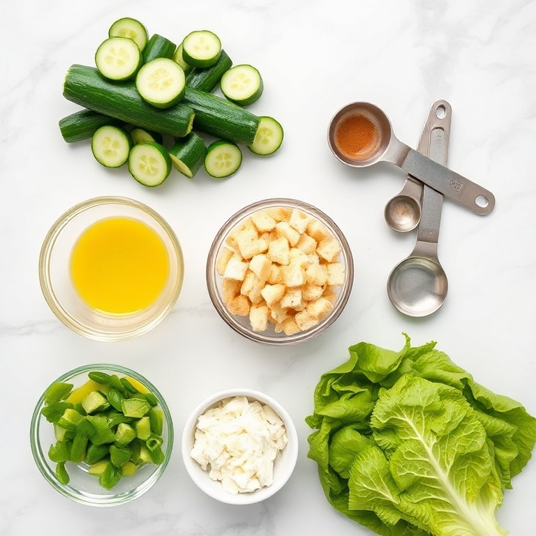 Ingredients for Easy Cucumber Caesar Salad