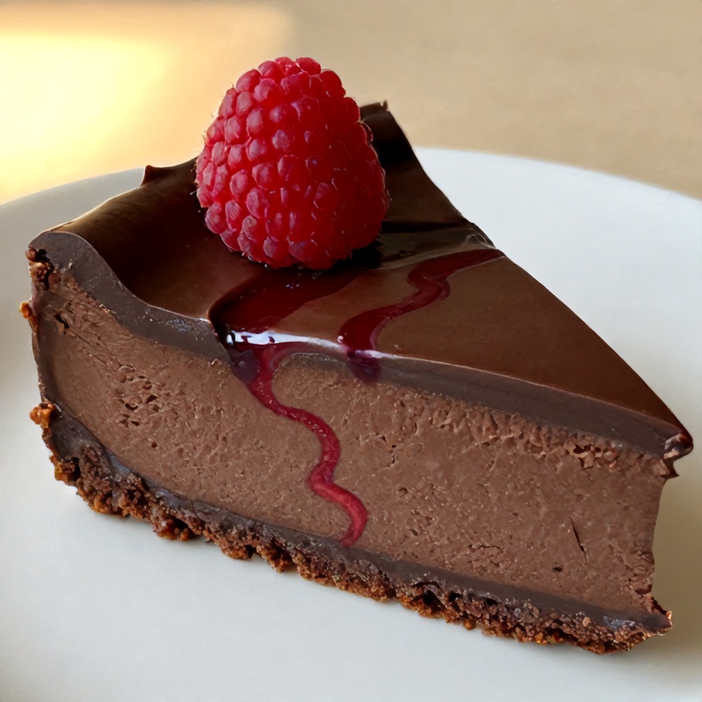 Easy Dark Chocolate Raspberry Cheesecake