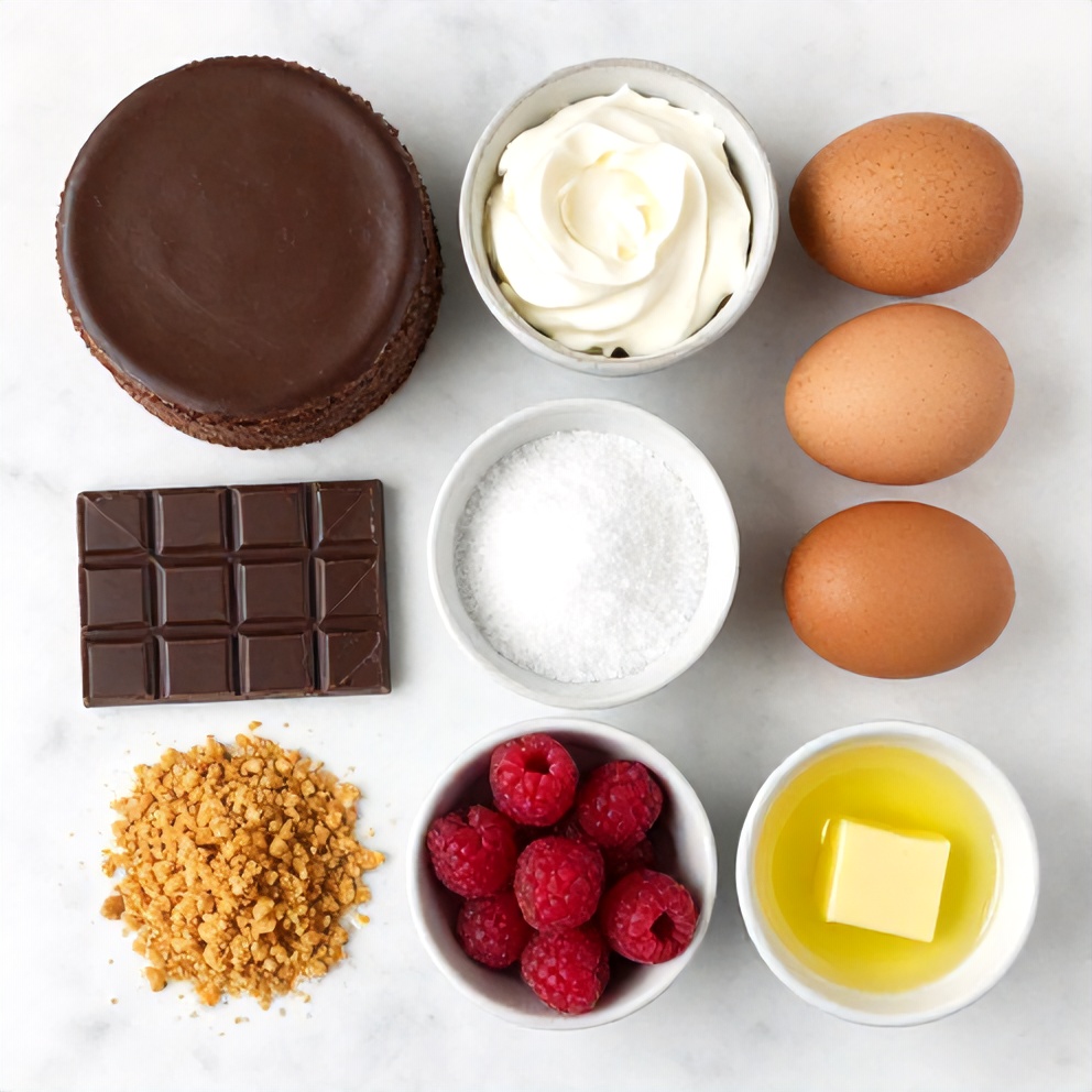 Dark Chocolate Raspberry Cheesecake Ingredients
