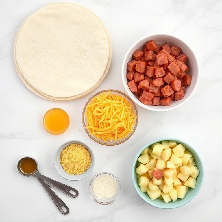 Ingredients for Easy Freezer Breakfast Burritos